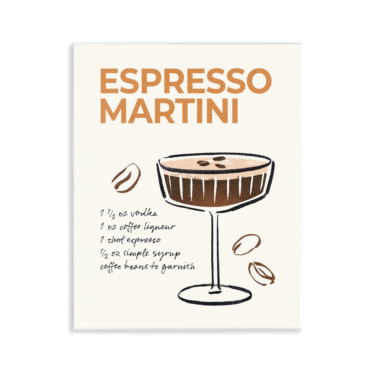 Stupell Industries Espresso Martini Recipe Wall Plaque Art Design by Victoria Barnes